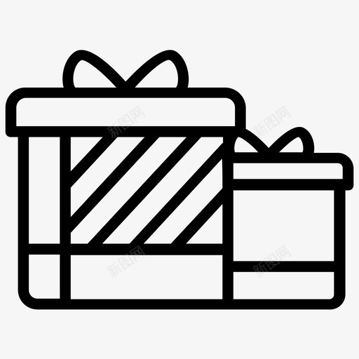 礼品盒篮子礼物图标svg_新图网 https://ixintu.com 包装礼物 新年快乐线图标 礼品盒 礼物 篮子