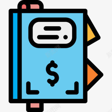 笔记本财务50线颜色图标图标