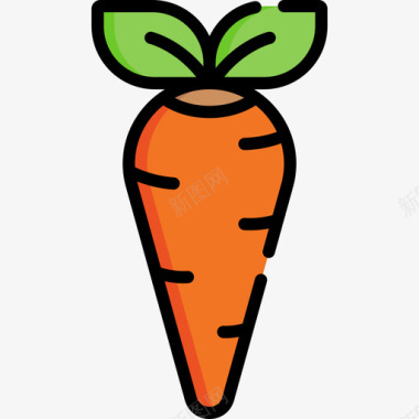 胡萝卜春15线形颜色图标图标