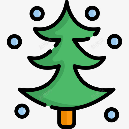 松树冬季自然11线状颜色图标svg_新图网 https://ixintu.com 冬季自然11 松树 线状颜色