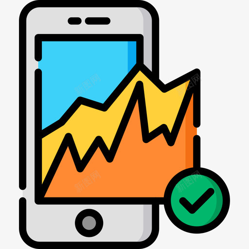 智能手机商业分析10线性颜色图标svg_新图网 https://ixintu.com 商业分析10 智能手机 线性颜色