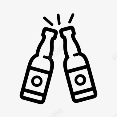干杯啤酒酒瓶图标图标