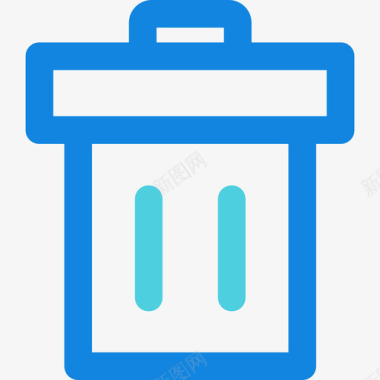垃圾桶杂项22线状蓝色图标图标