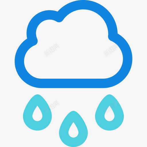 雨103号天气蓝色线条图标svg_新图网 https://ixintu.com 103号天气 蓝色线条 雨