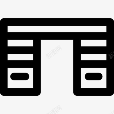 办公桌家具22直线型图标图标