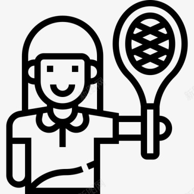 网球运动员网球3直线型图标图标