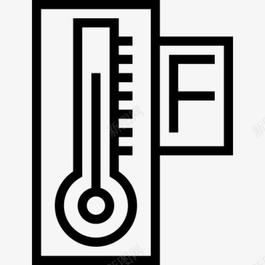 温度计天气100线性图标图标