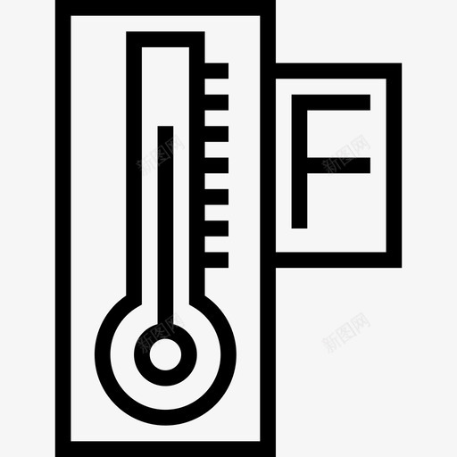 温度计天气100线性图标svg_新图网 https://ixintu.com 天气100 温度计 线性