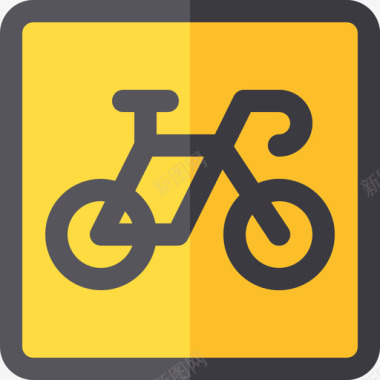 自行车信号灯和禁令3扁平图标图标