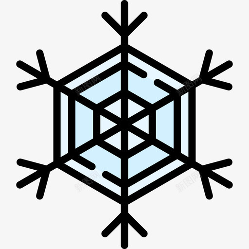 雪花冬季小镇6线性颜色图标svg_新图网 https://ixintu.com 冬季小镇6 线性颜色 雪花