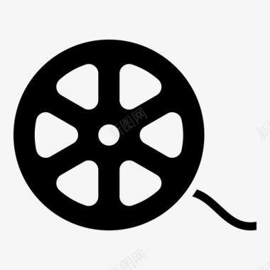 电影电影卷电影摄影机声音铃铛领带图标图标