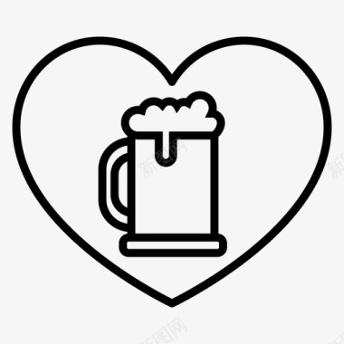 快乐时光啤酒心图标图标