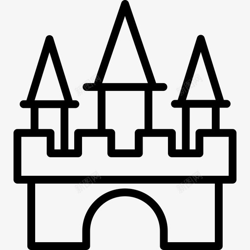 城堡家房子图标svg_新图网 https://ixintu.com 万圣节128黑色 城堡 家 房子 王国 皇家
