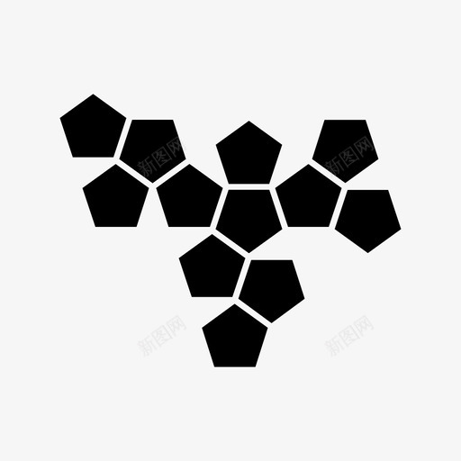 十二面体网骰子平面图标svg_新图网 https://ixintu.com 几何学 十二面体网 平面 形状 柏拉图体 骰子