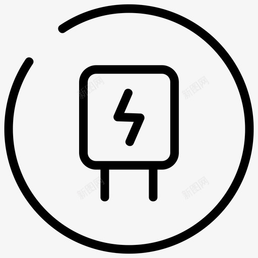 电池充电器圆形电源图标svg_新图网 https://ixintu.com 商店 圆形 电池充电器 电源
