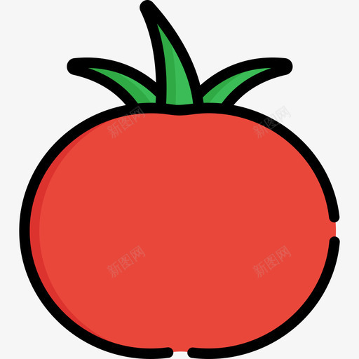 番茄水果蔬菜7种线形颜色图标svg_新图网 https://ixintu.com 水果蔬菜7种 番茄 线形颜色