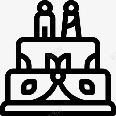 结婚蛋糕婚礼51直系图标图标