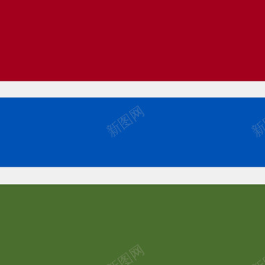 冈比亚方形国家简单旗帜图标图标