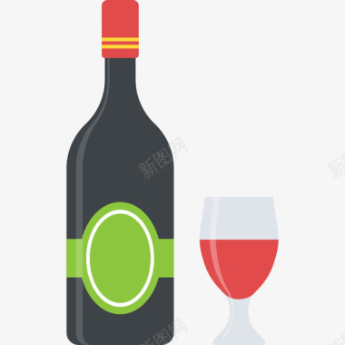 葡萄酒旅行和地方2平淡图标图标