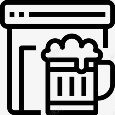 啤酒食品和饮料直系图标图标