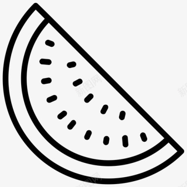 西瓜片水果健康水果图标图标