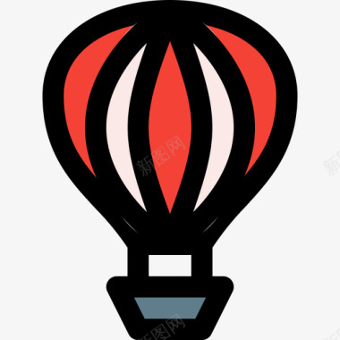 热气球运输47线颜色图标图标