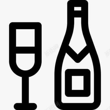 香槟32号厨房直线型图标图标
