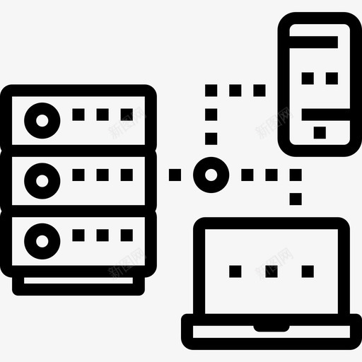 网络网络和数据库2线性图标svg_新图网 https://ixintu.com 线性 网络 网络和数据库2