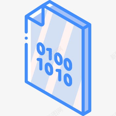 二进制文件夹和文件蓝色图标图标