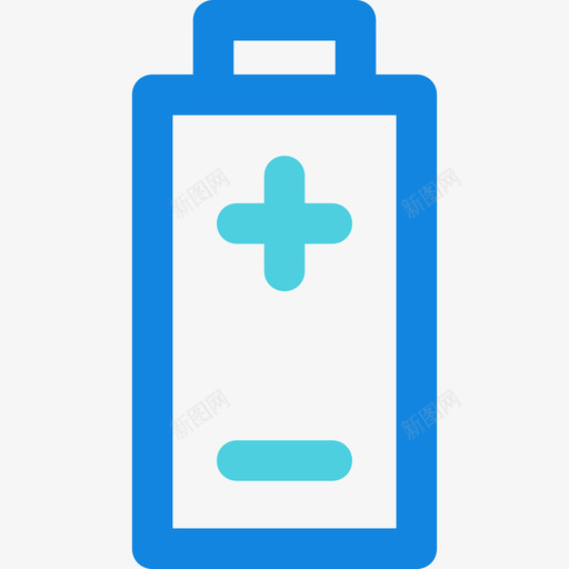 电池接口53线性蓝色图标svg_新图网 https://ixintu.com 接口53 电池 线性蓝色