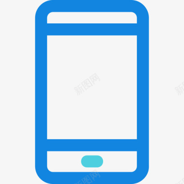 智能手机接口53蓝色线条图标图标