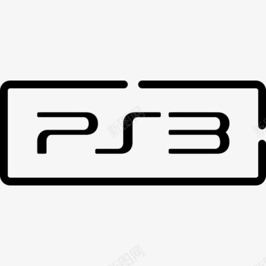Ps3视频游戏徽标3线性图标图标