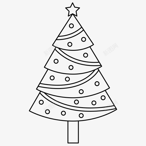 圣诞树装饰金箔图标svg_新图网 https://ixintu.com 圣诞树 圣诞节 装饰 金箔