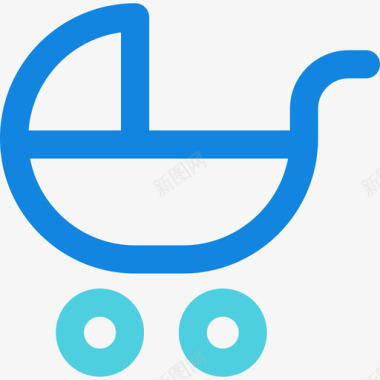 婴儿推车杂项22直线蓝色图标图标