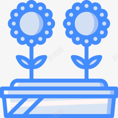 花盆园艺18蓝色图标图标