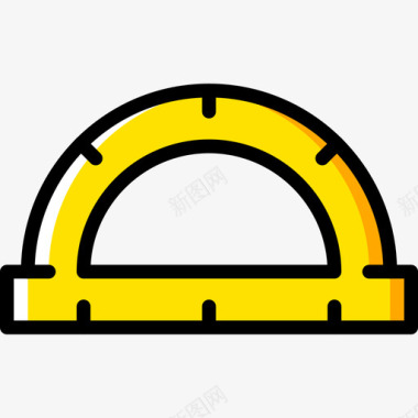 量角器33号黄色图标图标