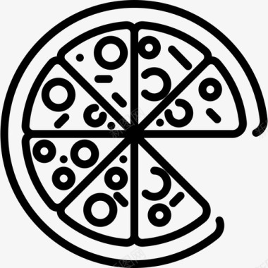 披萨食品甜点3直系图标图标