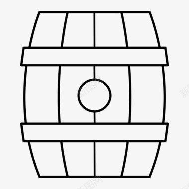 酒桶啤酒桶木桶图标图标