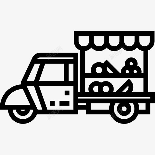 水果车食品车3直线型图标svg_新图网 https://ixintu.com 水果车 直线型 食品车3