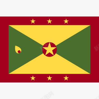 格林纳达长方形的国家简单的旗帜图标图标