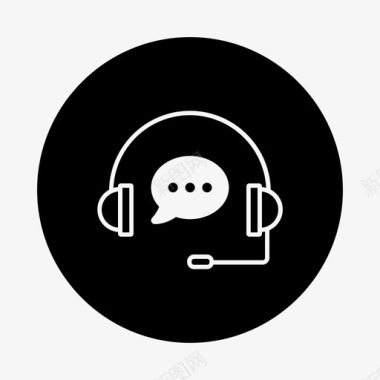 聊天支持客户服务耳机图标图标