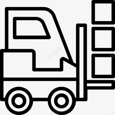 叉车物流和运输2轻型圆形图标图标