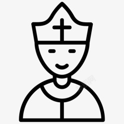 罗马天主教教皇主教帽天主教图标高清图片