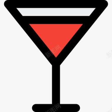 鸡尾酒饮料5原色图标图标