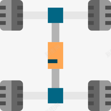 底盘汽车服务7扁平图标图标