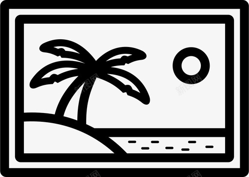 海滩画廊图标图标
