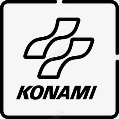 Konami视频游戏标志3线性图标图标