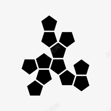 十二面体网骰子平面图标图标