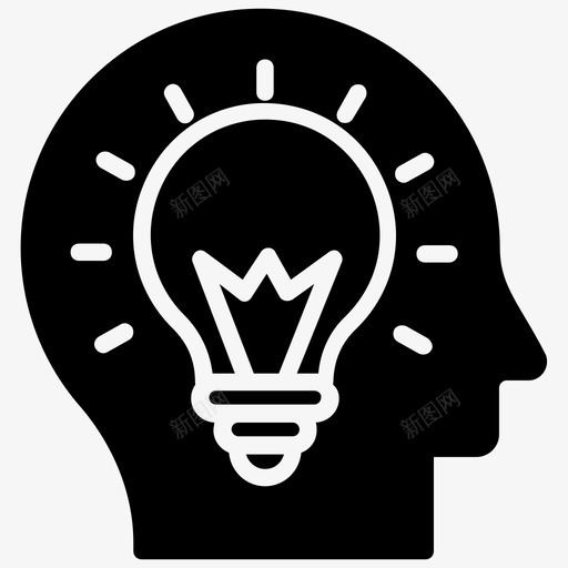 创造性思维头脑风暴创新大脑图标svg_新图网 https://ixintu.com 创新大脑 创新想法 创造性思维 头脑风暴 百万富翁习惯字形图标 解决方案