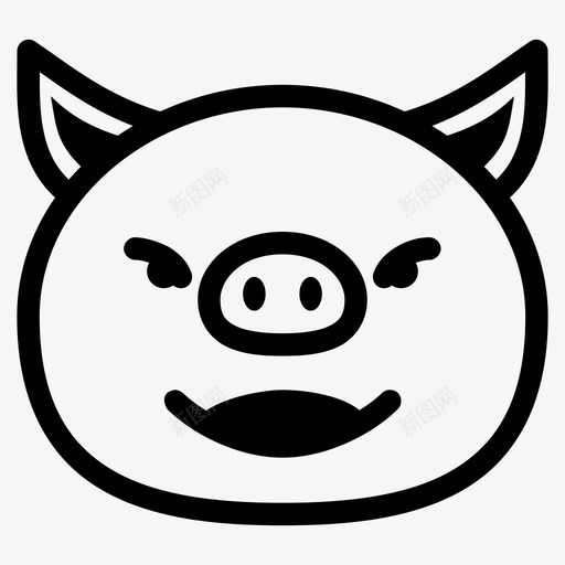 猪动物肉图标svg_新图网 https://ixintu.com 动物 宠物 小猪 猪 猪脸 肉